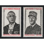 1971 Saint Pierre et Miquelon, Yvert # 419/20, De Gaulle, MNH**