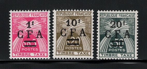 45-47 1962-64 REUNION, Segnatasse # 45/47, MNH** - immagine 1