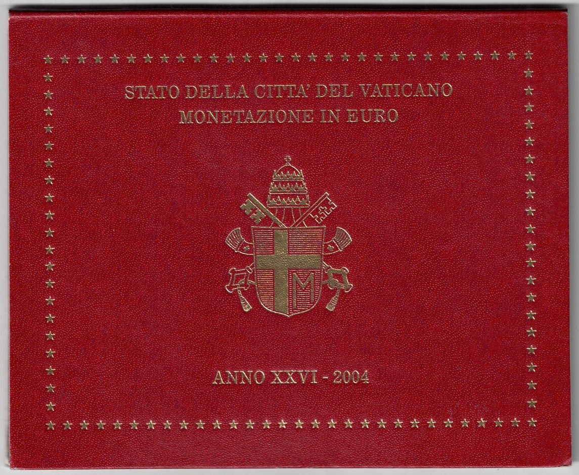 2004 Vaticano, Annata completa, monete in serie ufficiale, FDC