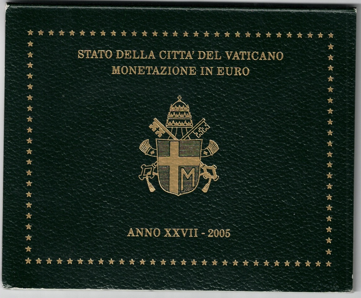 2005 Vaticano, Annata completa, monete in serie ufficiale, FDC