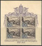 1952 Vaticano, Foglietto Centenario Primi Francobolli, BF 1, MNH**