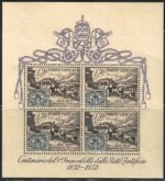 1952 Vaticano, Foglietto Centenario Primi Francobolli, BF 1, MNH**