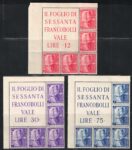 1939 Italia, Regno, Blocco Angolare Ferrovie # 11/13, MNH**