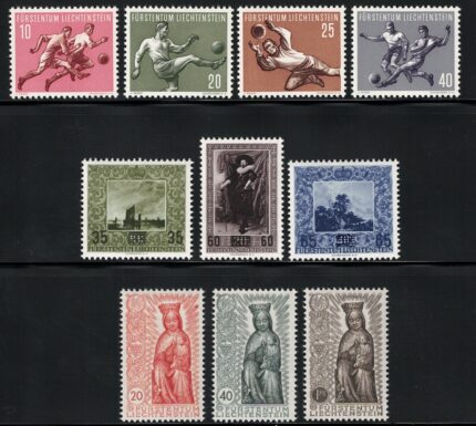 1954 LIECHTENSTEIN, Annata completa n. 284/293, 10 valori, MNH**