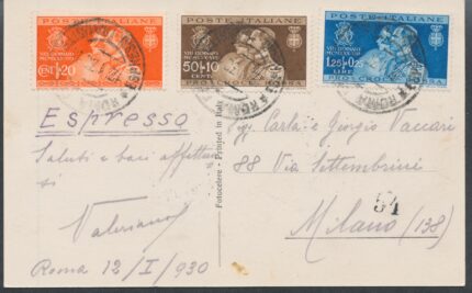 1930 Italia - Nozze Principe Umberto # 269/71, Cartolina Usati