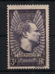 1937 FRANCIA, 3 Franchi Violetto Grigio, Aviatore Jean Mermoz # 338b, MNH**
