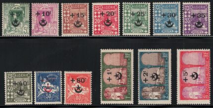1927 ALGERIA, Soprastampati, # 58/70, MNH**