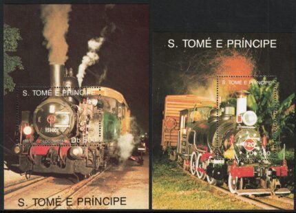 1991 S. Tomé e Principe, Yvert Foglietti # 100/01, Ferrovie, MNH**