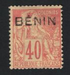 1892 Benin, 40 cent rosso arancio # 11, MH*