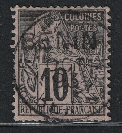 1892 Benin, 10 cent nero e lilla  # 5, Usato