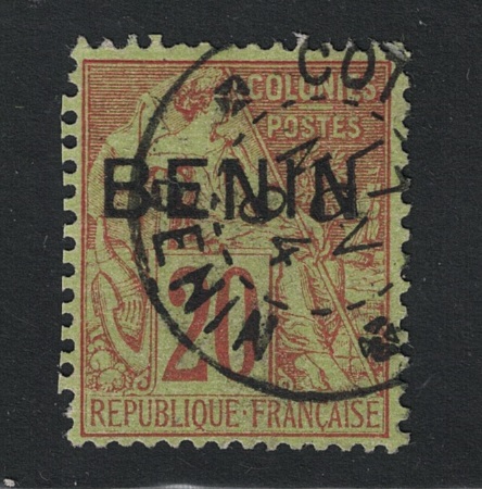 7 1892 Benin, 20 cent bistro verde # 7, Usato - immagine 1