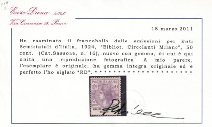 1924 Italia, Enti Parastatali, # 13/16, Bibblioteche Circolanti Milano, MNH**