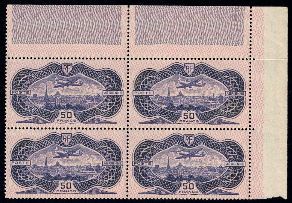 15 fr 1936 FRANCIA, Posta Aerea, n. 15, 50 Franchi, Burelè, Aereo su Parigi, MNH** - immagine 1