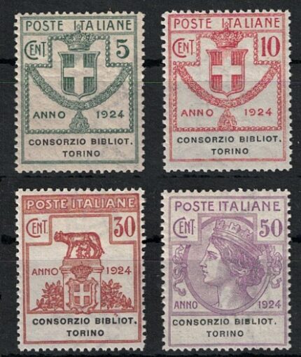 1924 Italia, Enti Parastatali, # 30/33 Consorzio Bibblioteche Torino, MNH**