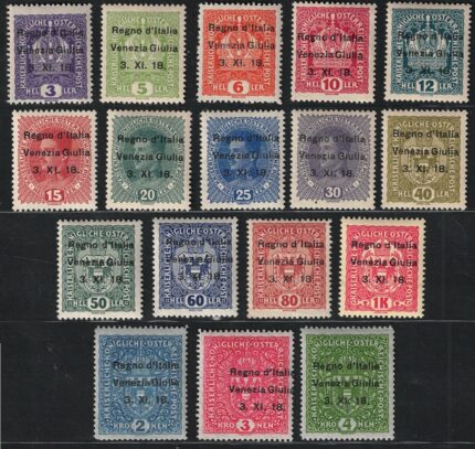 1918 Venezia Giulia, francobolli di Austria Soprastampati # 1/17, MNH**