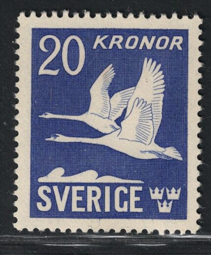 1942-53 Svezia, Posta Aerea, 20 Kr oltremare, Cigni in volo, MNH**