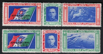 1933 Italia, Regno, Posta Aerea, # 51I/52I , Trittici Long, MNH**