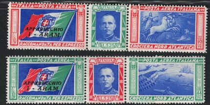 1933 Italia, Regno, Posta Aerea, # 51/52, Trittici Aram, MNH**