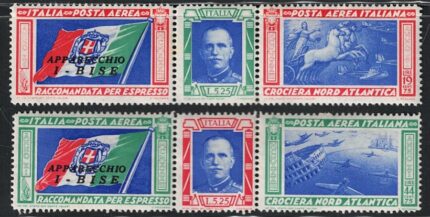 1933 Italia, Regno, Posta Aerea, # 51C/52C, Trittici Bise, MNH**