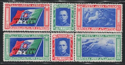 1933 Italia, Regno, Posta Aerea, # 51F/52F , Trittici Pell, MNH**