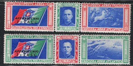 1933 Italia, Regno, Posta Aerea, # 51S/52S, Trittici Teuc, MNH**