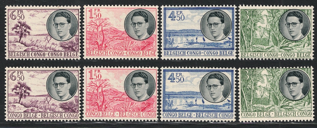 329 1955 Congo Belga, #329/36, Re Baldovino, serie ordinaria, MNH** - immagine 1