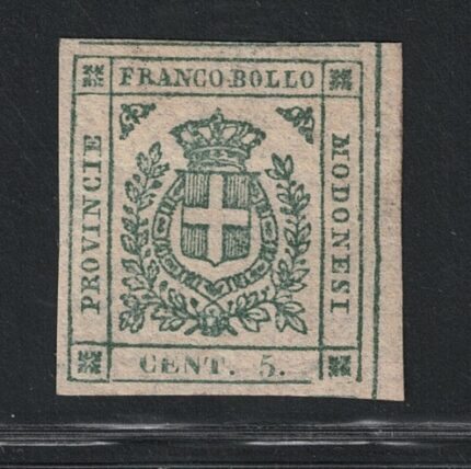 1859 Modena, Governo Provvisorio # 12, 5 cent verde, MH*
