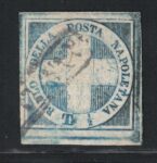 1860 Napoli, Luogotenenza # 16, 1/2 Tornese azzurro, Usato