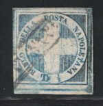 1860 Napoli, Luogotenenza # 16, 1/2 Tornese azzurro, Usato