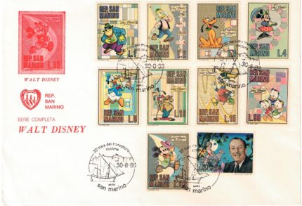 1970 SAN MARINO, Omaggio a Walt Disney # 814/23, Usato FDC