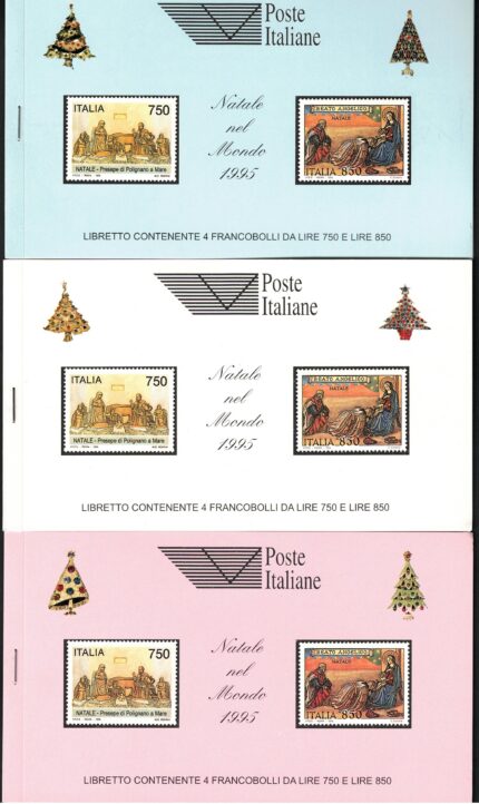1995 Italia, Repubblica, 3 Libretti Ricordo, Natale nel Mondo, LR 8, MNH**