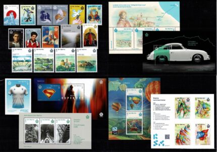 2025 San Marino, Annata completa, 15 valori + 7 Foglietti, MNH**