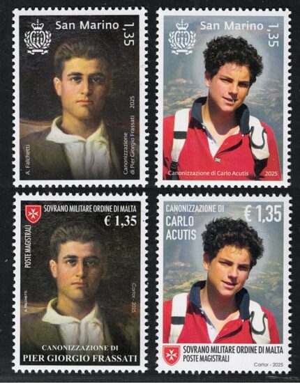 2025 Smom + San Marino, Acutis-Frassati, Emissioni Congiunte, MNH**