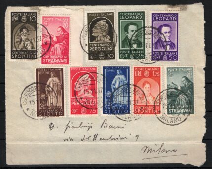 1937 Italia, # 426/35 Uomini Illusti, Frontespizio, Usata