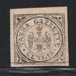 1859 Modena, Segnatasse per Giornali # 5, 10 cent nero, MH*
