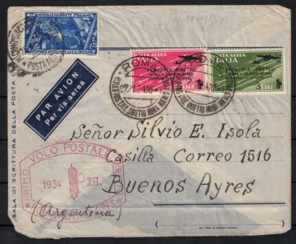 1934 Italia, #57/58 Volo diretto Roma Buenos Aires, Usata