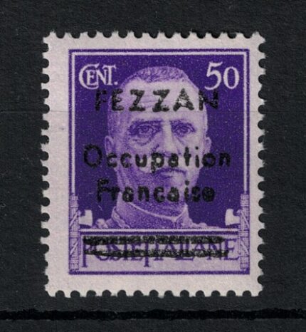 1943 Fezzan, 50 cent violetto, Occupazione Francese # 1 - MNH**