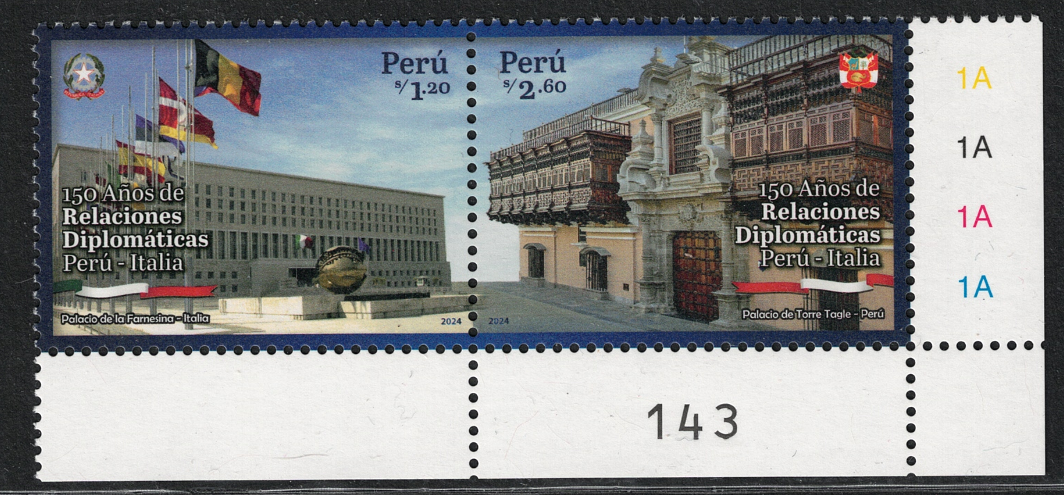 143 2025 Perù, Emissione Congiunta con Italia, Numero di Foglio 143, MNH** - immagine 1