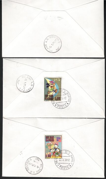 1970 SAN MARINO, Omaggio a Walt Disney # 814/23, Usato 3 FDC