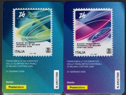 2026 Italia, Giochi Olimpici e Paralimpici, Tessere Filateliche, MNH**