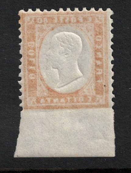 1862 Italia, # 4 I,  80 cent giallo arancio, Effige Vittorio Emanuele II, MNH**
