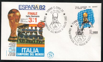 1982 Italia, Busta Ufficiale Italia Campione del Mondo, Unificato # 1613, Usata