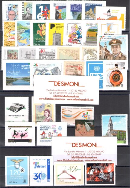 2020 Italia, Repubblica, 85 valori + 4 Foglietti, MNH**