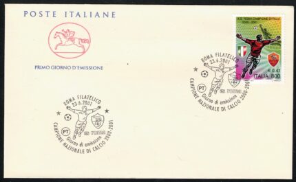 2001 Italia, Roma Campione d'Italia 2000-01, Unificato # 2589, Usata
