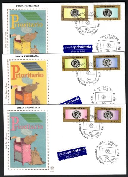 2002 Italia, Posta Prioritaria, Unificato # 2633/38, Usata