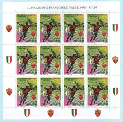 2001 Italia Repubblica, Minifoglio Roma Campione, Catalogo Sassone # 6, MNH**