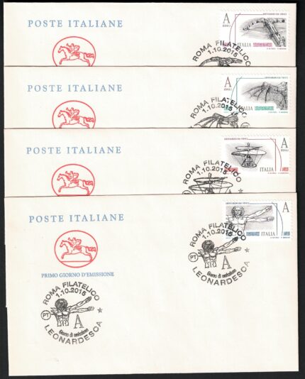 2015 Italia, Serie Leonardesca, Unificato # 3675/78, Usata