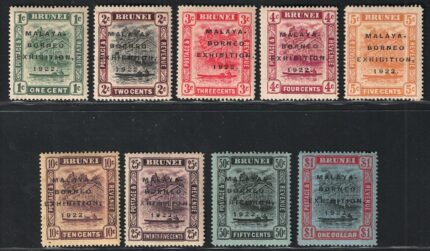 1922 BRUNEI, Malaya Borneo Exibition 1922 # 51/59, MH*