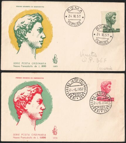 1957-74 Italia - San Giorgio, Donatello # 810/811, Non Viaggiate