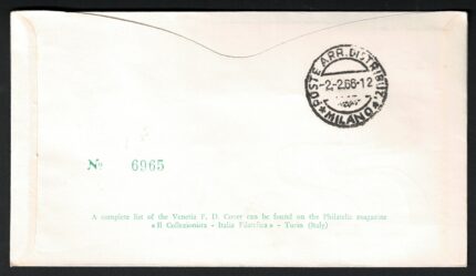 1966 Italia, Campionati Mondiali di Bob, # 1012/13, FDC Venetia viaggiata